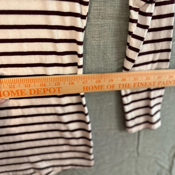 Women’s Duluth trading company long sleeve t shirt white with brown stripes - Picture 8 of 9